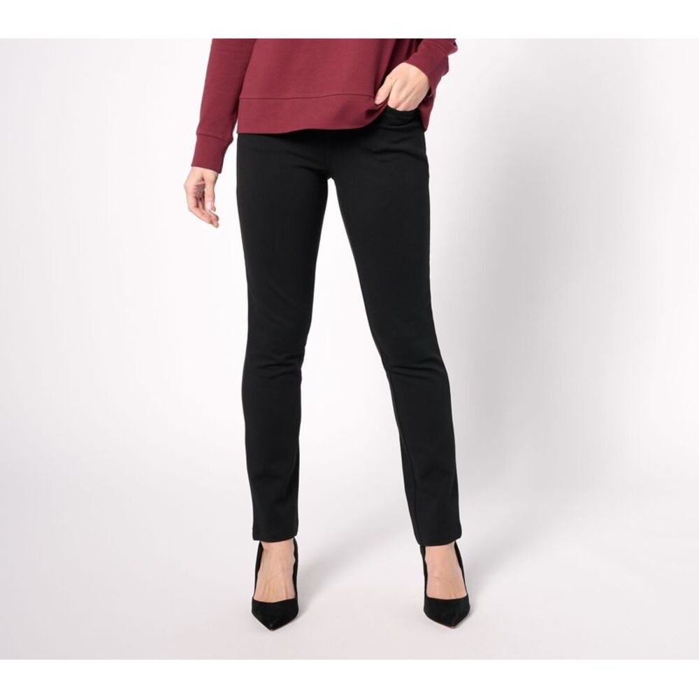 Belle by Kim Gravel Women's Pants Sz 12 Reg Perfect Ponte Straight Black